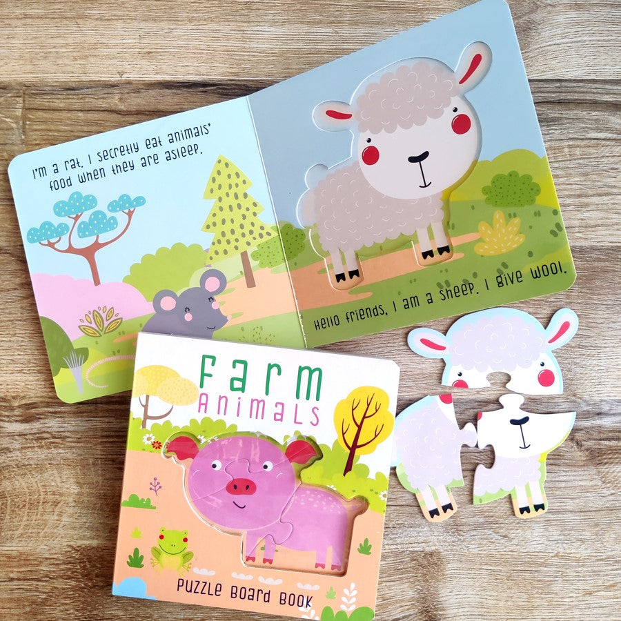 Farm Animals Puzzle Book: Board Book with Jigsaw Puzzles for Kids by ...