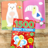 1500 Mosaic Stickers Book 2 with Colouring Fun - Sticker Book for Kids Age 4 - 8 years