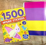 1500 Mosaic Stickers Book 3 with Colouring Fun - Sticker Bok for Kids Age 4 - 8 years