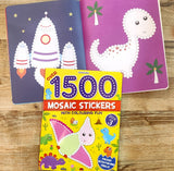 1500 Mosaic Stickers Book 3 with Colouring Fun - Sticker Bok for Kids Age 4 - 8 years