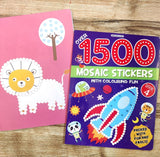 1500 Mosaic Stickers Book 4 with Colouring Fun - Sticker Book for Kids Age 4 - 8 years