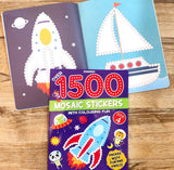 1500 Mosaic Stickers Book 4 with Colouring Fun - Sticker Book for Kids Age 4 - 8 years
