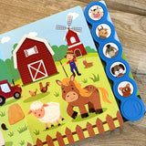Farm Animals Sound Book for Kids - 5 Click Buttons, Baby Learning & Intelligence Fun Colorful Board Book - Ages 1+