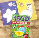 1500 Mosaic Stickers Book 1 with Colouring Fun - Sticker Book for Kids Age 4 - 8 years