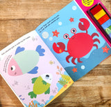 Fingerprint Art Activity Book for Children - Ocean with Thumbprint Gadget