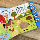 Farm Animals Sound Book for Kids - 5 Click Buttons, Baby Learning & Intelligence Fun Colorful Board Book - Ages 1+