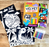 Velvet Art Set (Dinosaurs) With 10 Free Sketch Pens