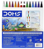 DOMS 14 Shades Brush Pen Box Pack | Super Soft Tip With Brilliant Colors | Water Based Ink Which Gives Water Color Effect | Pack of 1, Multicolor