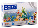 DOMS Oil Pastels 12 SHADES with Scrapper Inside | Superior Intermixing Quality | 12 Brilliant colours