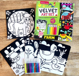 Velvet Art Set (Farm) With 10 Free Sketch Pens