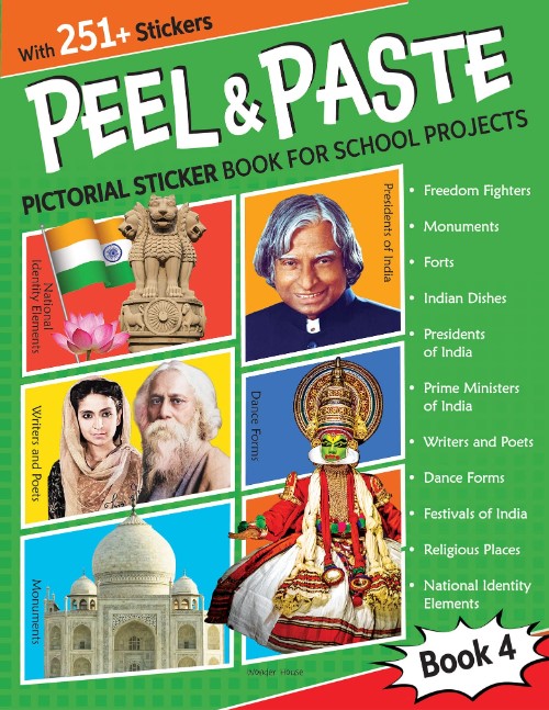 Peel and Paste Pictorial Sticker Book For School Projects (Book 4)