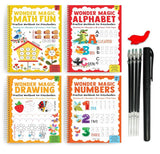 Wonder Magic - Pack of 4 Books Interactive Learning Set: Maths, Drawing, Numbers & Alphabet | Ages 3-6 | 6+ Hours of Skill-Building Fun