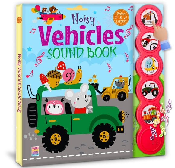 Noisy Vehicles Sound Book for Kids - 5 Click Buttons, Sound & Picture Book for Toddlers | Interactive Music Book for Kids - Ages 1+