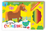 Cute Toddlers Colouring Fun Book 3 with 6 Colour Pencils