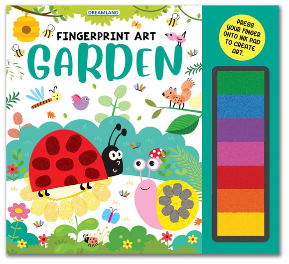 Fingerprint Art Activity Book for Children - Garden with Thumbprint Gadget