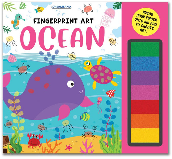 Fingerprint Art Activity Book for Children - Ocean with Thumbprint Gadget