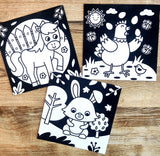 Velvet Art Set (Farm) With 10 Free Sketch Pens