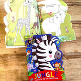 Jungle Activity and Colouring Book - Die Cut Animal Shaped Book