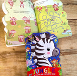 Jungle Activity and Colouring Book - Die Cut Animal Shaped Book