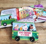 Zoo Safari on the Bus - A Shaped Board book with Wheels