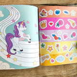 Born To Be Awesome Unicorn - Sticker Coloring Book With 100+ Stickers: Fun Activity Book For Children
