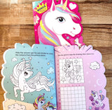 Unicorn Activity and Colouring Book - Die Cut Animal Shaped Book