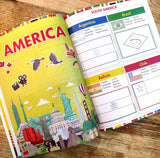 Flags of the World - Sticker Coloring Activity Book For Children : Continent, Country, Capital, Language and Currency