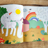 Ride A Unicorn and Chase The Rainbow - Sticker Coloring Book With 100+ Stickers
