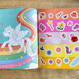 Ride A Unicorn and Chase The Rainbow - Sticker Coloring Book With 100+ Stickers