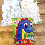 Dinosaur Activity and Colouring Book - Die Cut Animal Shaped Book