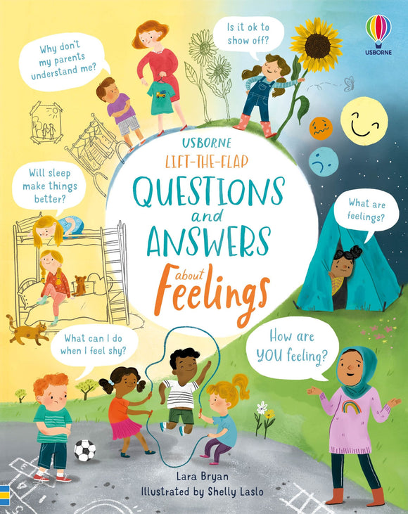 Lift-the-Flap Questions and Answers About Feelings (Usborne) by Lara Bryan