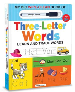 My Big Wipe And Clean Book of Three Letter Words for Kids : Learn and Trace Words by Wonder House Books
