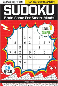 Sudoku - Brain Games For Smart Minds Level 1 Simple : Brain Booster Puzzles for Kids, 120+ Fun Games by Wonder House Books