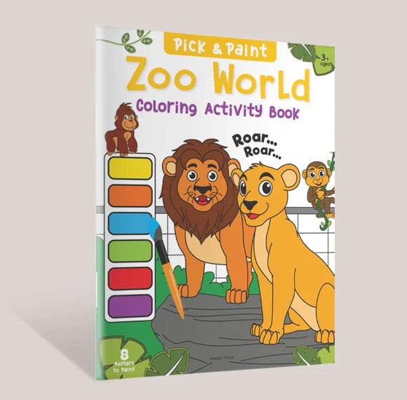 Pick and Paint Coloring Activity Book For Kids: Zoo World by Wonder House Books