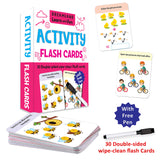 Flash Cards Activity - 30 Double Sided Wipe Clean Flash Cards for Kids
