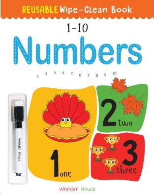 Reusable Wipe And Clean Book 1-10 Numbers : Write And Practice Numbers (1-10) by Wonder House Books