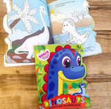 Dinosaur Activity and Colouring Book - Die Cut Animal Shaped Book