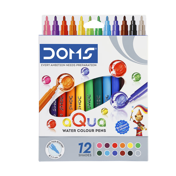 DOMS Aqua Water Colour Pen 12 Shades