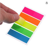 5 Colour Rectangular Sticky Notes / Mini Text Highlighter Strips (Neon, Rectangular Flags)